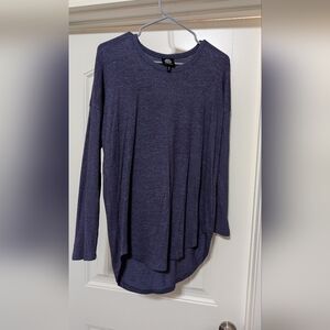Women's Bluish Purple Long Sleeve Top